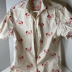 Denim & Flower Holiday Santa Print Shirt